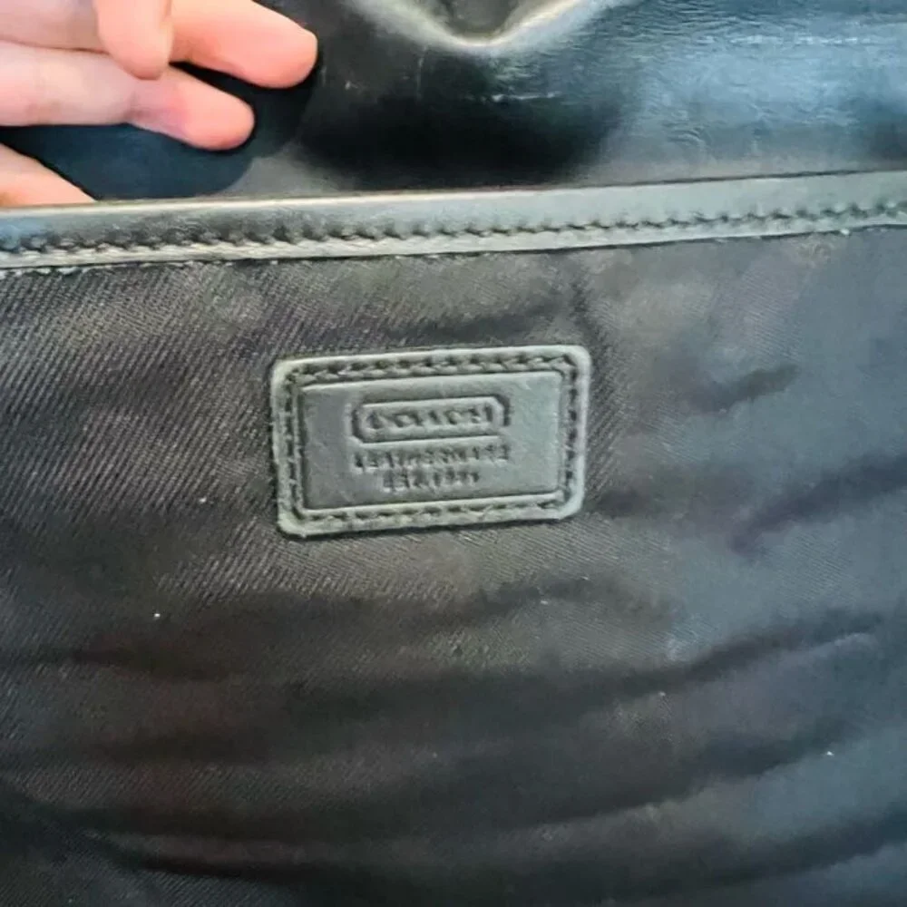 Vintage Coach Briefcase Messenger Laptop Bag Nylon & Leather Black USA